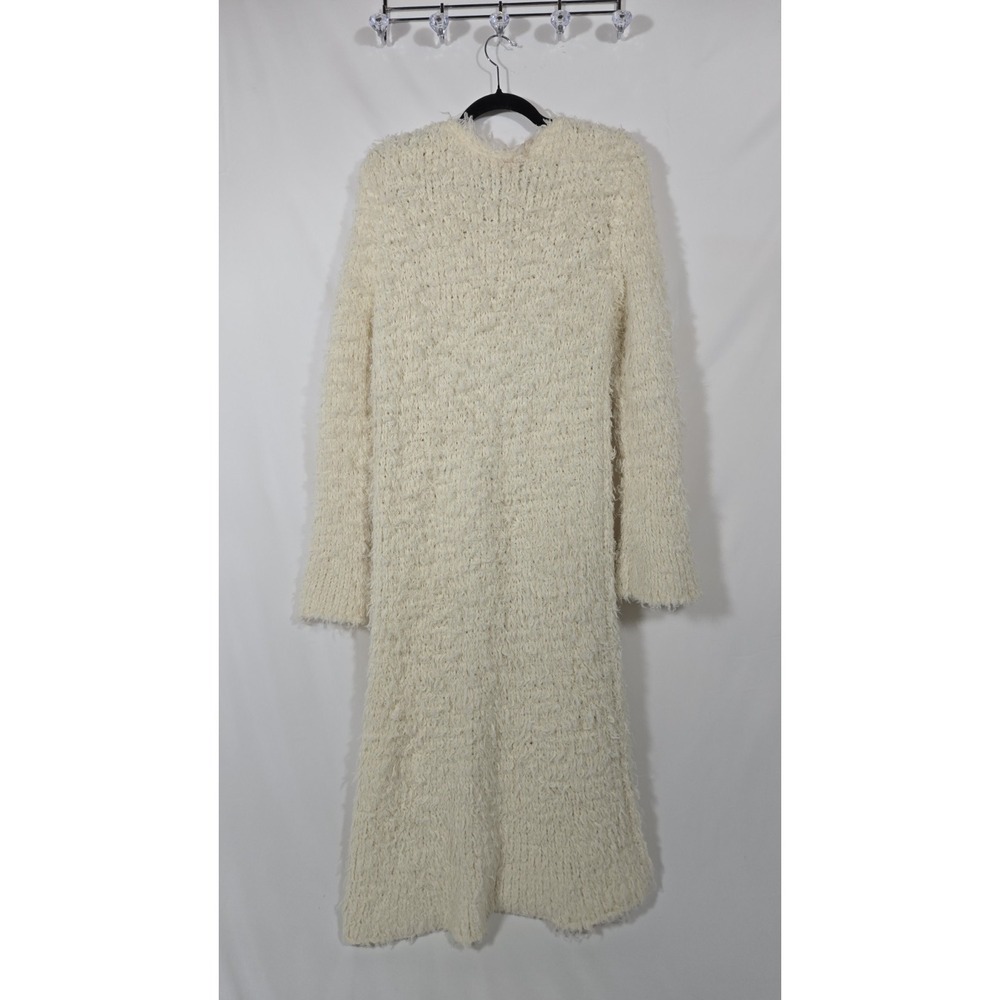 Free People Long Fuzzy Cardigan Size LG Wool Blend Festival Jacket - Picture 3 of 14